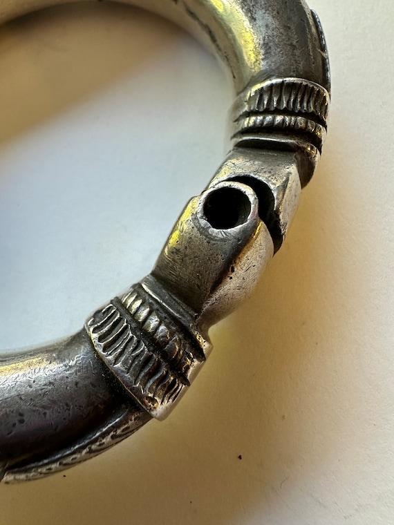 Antique Ethnic Tribal Silver Bracelet Bangle Ankl… - image 3