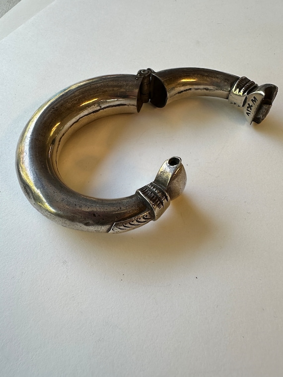 Antique Ethnic Tribal Silver Bracelet Bangle Ankl… - image 4