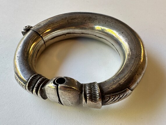 Antique Ethnic Tribal Silver Bracelet Bangle Ankl… - image 5