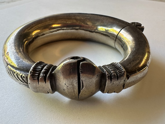 Antique Ethnic Tribal Silver Bracelet Bangle Ankl… - image 1