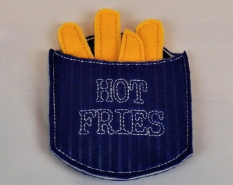 Felt Play Food- French Fries- Blue (Inv #4004)