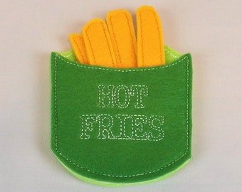 Felt Play Food- French Fries- Green (Inv #4005)