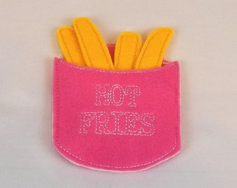 Felt Play Food- French Fries- Pink (Inv #4006)