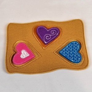 Felt Play Food Heart Cookies Pink, Purple, Blue Icing V3 Inv 4015 image 1