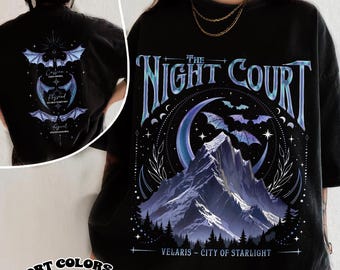 Camiseta de color cómodo "La Corte Nocturna" Velaris - Ciudad de la Luz Estelar, camiseta de merchandising "Una Corte de Rosas y Espinas", camiseta de Velaris, sudadera de Acotar