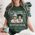 All I Want For Christmas Is Biscuits and Whores Sweatshirt, Lonesome Dove Shirt, Funny Western Movie Tee, Cowboy Movie Ugly Sweater