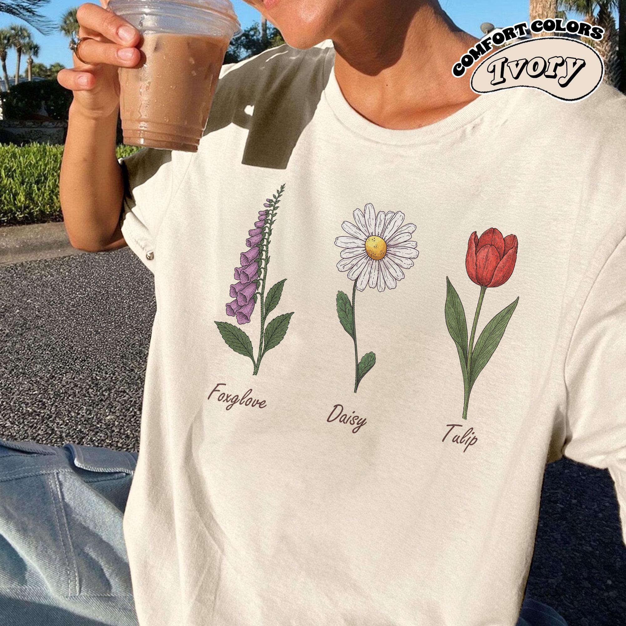 Foxglove Daisy Tulip Comfort Color T-shirt, Fdt Shirt, Liberal