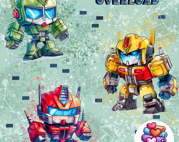 Children's Robot Autobots Grey Jersey Terry Muslin Organic Fabric Own ...