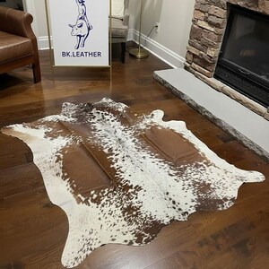 Tricolour Real Cowhide Rug: Australian Cow Fur Area Rug - Small to XXXL image 5