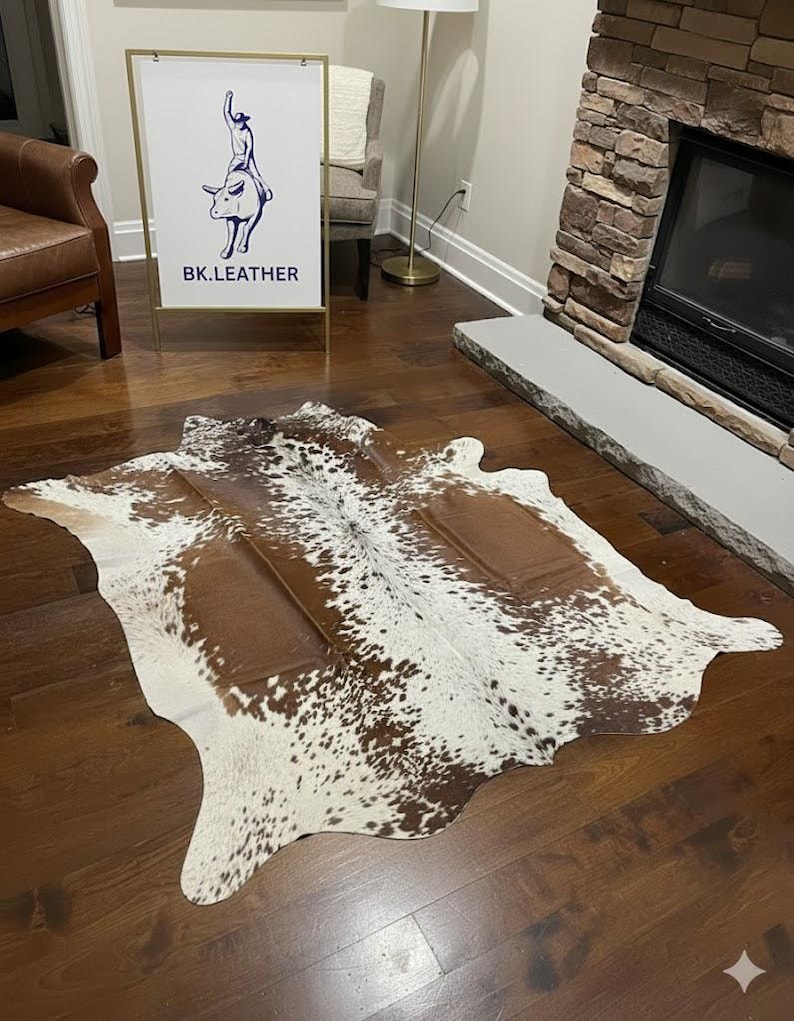 Tricolour Real Cowhide Rug: Australian Cow Fur Area Rug - Small to XXXL image 5