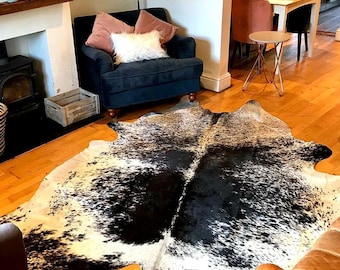 New 100% Natural Black Cowhide Rugs Australian Cows fur skins carpet area S -3XL