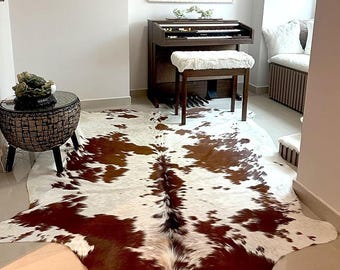 New 100% Natural Brown Cowhide Rugs Australian Cows fur skins carpet area S -3XL