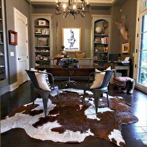Tricolour Real Cowhide Rug: Australian Cow Fur Area Rug - Small to XXXL image 1