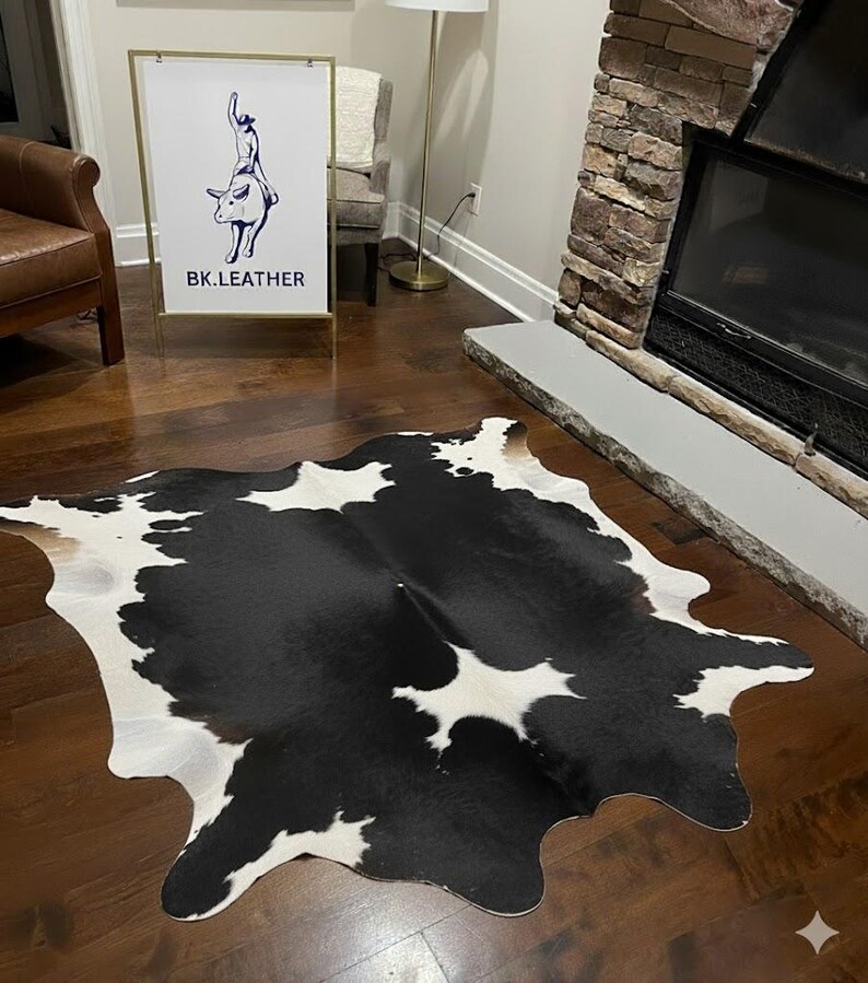 Tricolour Real Cowhide Rug: Australian Cow Fur Area Rug - Small to XXXL image 7