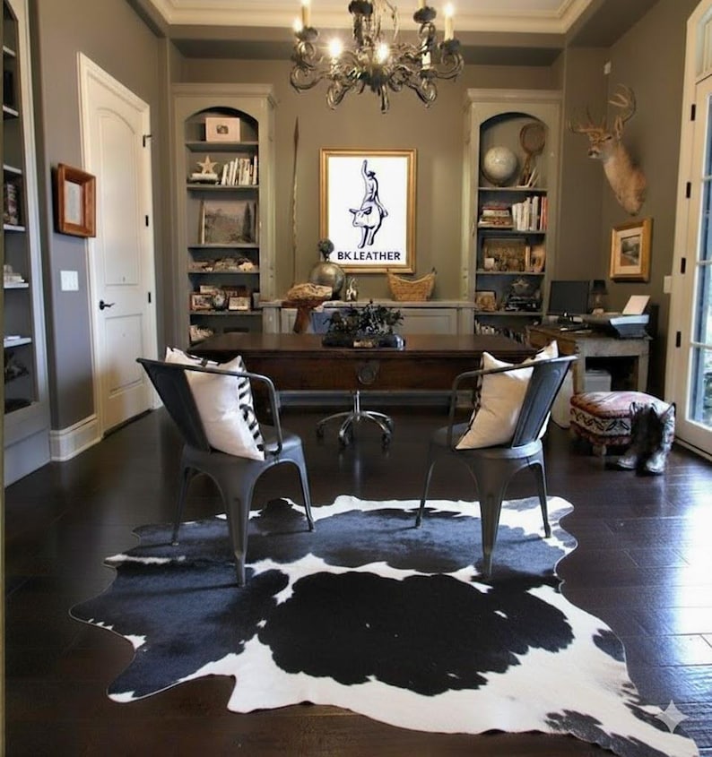 Tricolour Real Cowhide Rug: Australian Cow Fur Area Rug - Small to XXXL image 4