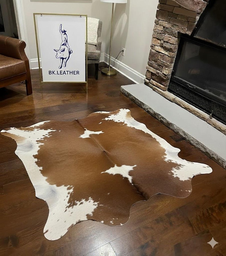 Tricolour Real Cowhide Rug: Australian Cow Fur Area Rug - Small to XXXL image 6