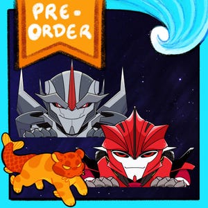 PRE-ORDER TF Prime Starscream and Knockout Chibi sticker sticker 5 inch