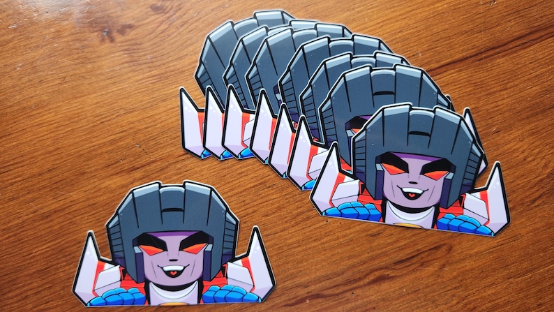Transformers G1 Seekers, Starscream, Thundercracker, and Skywarp Car Decal Chibi Sticker 5 in. image 2