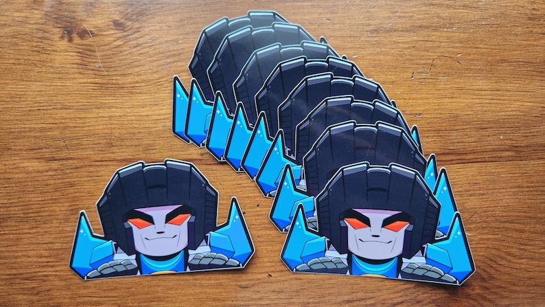 Transformers G1 Seekers, Starscream, Thundercracker, and Skywarp Car Decal Chibi Sticker 5 in. image 4
