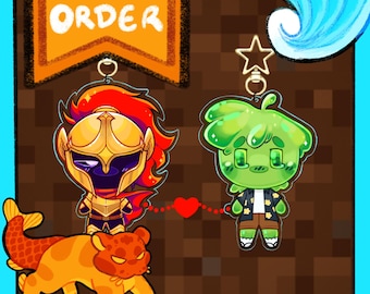 VORBESTELLUNG Magnetherzen von D3rlord3 und Avery Minecraft ARG Chibi Schlüsselanhänger Charm 5,5 - 7,5 cm.