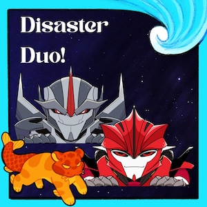 TF Prime Starscream and Knockout Chibi Sticker Decal 5 in.