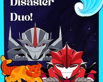 TF Prime Starscream and Knockout Chibi Sticker Decal 5 in.
