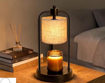 Candle Warmer Lamp Linen Shade Dimmable Timer Remote Flameless Gift Her