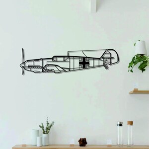 BF109 Aircraft  Metal Wall Art | Airplanes Art | Aircraft Metal Wall Art l Aviation Metal Art Decor | Gift For Lovers l Minimalist Decor