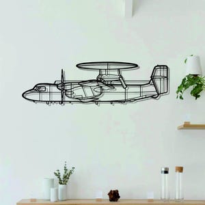 E-2D Hawkeye Aircraft Metal Wall Art | Airplanes Art | Aircraft Metal Wall Art l Birthday Gift | Gift For Lovers l Minimalist Decor