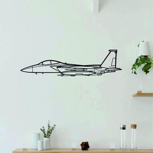 F-15 Strike Eagle Aircraft  Metal Wall Art | Airplanes Art | Metal Wall Art l Aviation Metal Art Decor | Gift For Lovers l Minimalist Decor