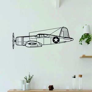 F4U Corsair Aircraft  Metal Wall Art | Airplanes Art | Aircraft Metal Wall Art l Birthday Gift | Gift For Lovers l Minimalist Decor