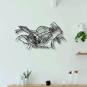 ZX-10R Motorcycle Silhouette Metal Wall Art, Unique Biker Gift