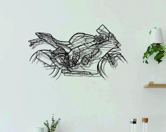 ZX-10R Motorcycle Silhouette Metal Wall Art, Unique Biker Gift