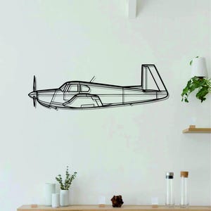 Arte de pared de metal de avión M20E / Arte de aviones / Arte de pared de aviones l Decoración de arte de metal de aviación / Regalo para amantes l Decoración minimalista