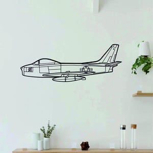 F-86 Sabre Aircraft Metal Wall Art | Airplanes Art | Aircraft Metal Wall Art l Aviation Metal Art Decor | Gift For Lovers l Minimalist Decor