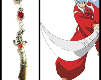 Inuyasha Jewelry - Tetsusaiga - Tessaiga - Sword and Crystal Wire Wrapped Necklace