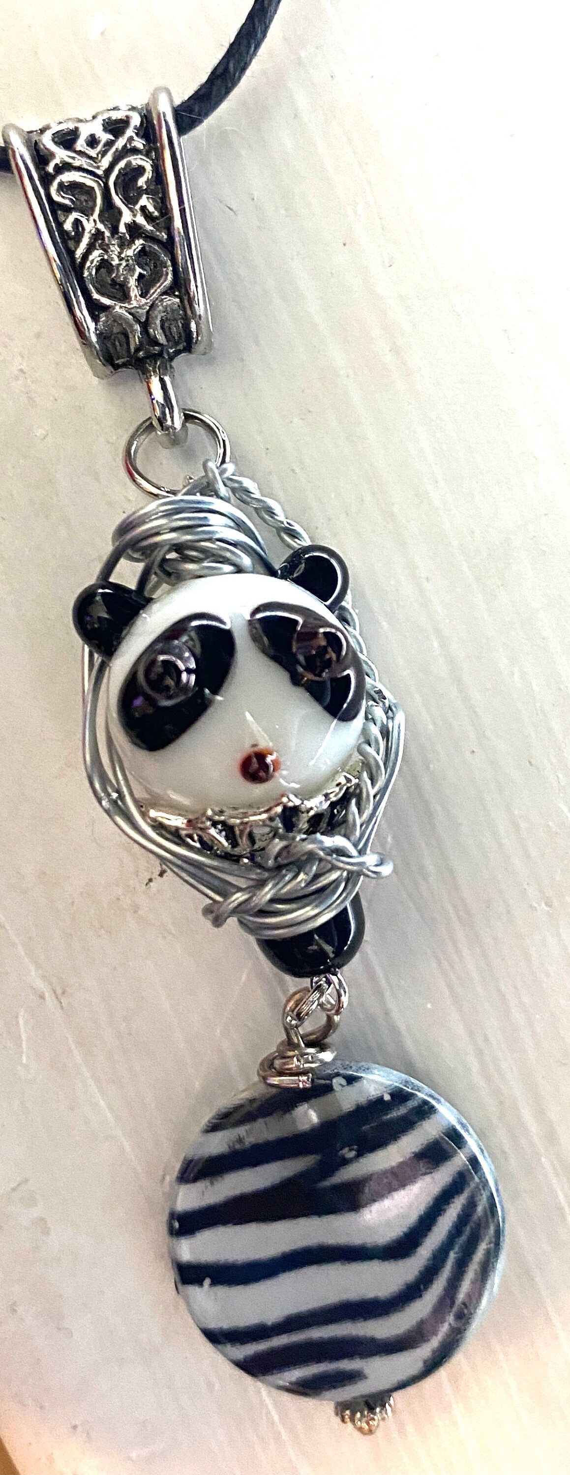 Jujutsu Kaisen Jewelry Panda Inspired Wire Wrapped Necklace Etsy