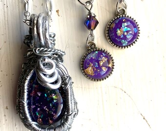 Supernatural Jewelry - The Winchesters Forever - Wire Wrapped Necklace and Earrings Set - LIMITED EDITION