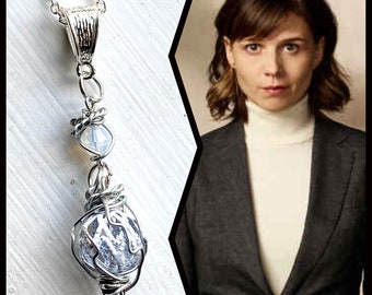 Evil Jewelry - Kristen Bouchard of Evil Necklace - Wire Wrapped White Cage and White Crystal Necklace