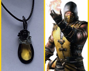 Mortal Kombat Jewelry - Scorpion - Mortal Kombat Inspired Wire Wrapped Pendant