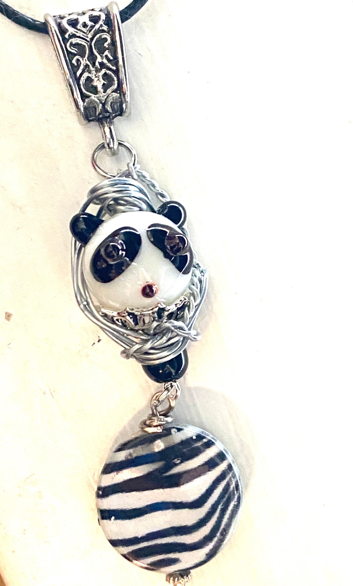 Jujutsu Kaisen Jewelry Panda Inspired Wire Wrapped Necklace Etsy