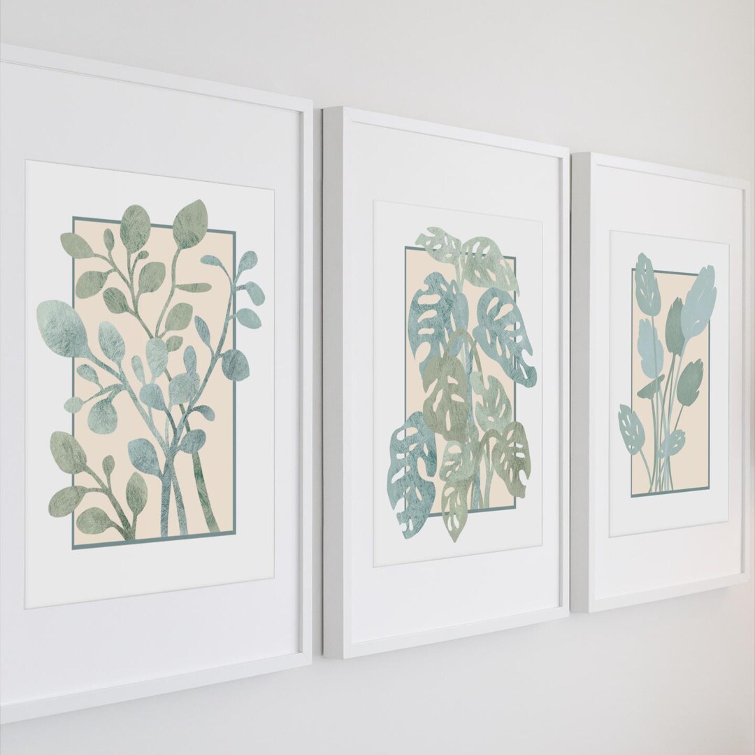 Abstract Botanical Leaf Art Set – Tropical Prints (digital Download) - Etsy