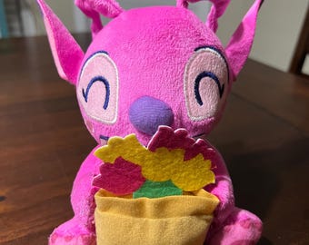 Disney Store 7" Lilo and Stitch That's So Stitch Angel with Flowerpot 7-inch Plush