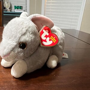 Ty Beanie Baby – Nibble The Bunny, Kuscheliges Hasen-Plüschtier Für Kinder Ab 3 Jahren