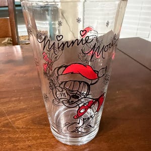 Disney Sketchbook Minnie Mouse Glass Pint Glass Tumbler image 1