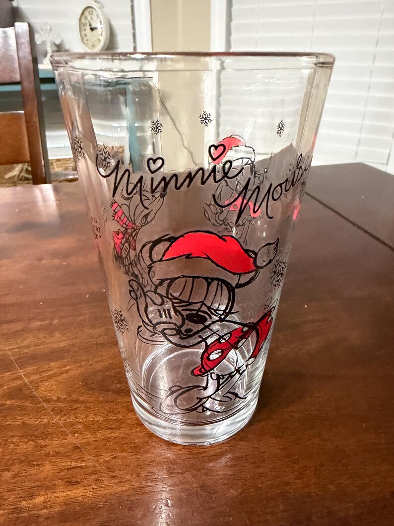 Disney Sketchbook Minnie Mouse Glass Pint Glass Tumbler image 1