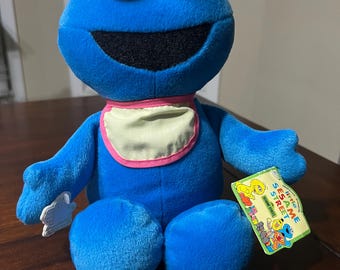 1990s Vintage Applause Sesame Street Baby Cookie Monster With Tags