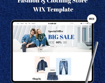Plantilla de sitio web de comercio electrónico Wix / Diseño de sitio web Wix / Tienda en línea Wix / Plantilla Wix Tema Wix / Tienda Wix de moda y ropa en línea