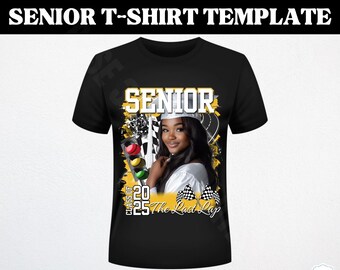 Design de t-shirt senior 2025 : modèle de remise des diplômes « The Last Lap » (modifiable sur toile)