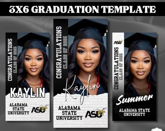 Graduation Banner Template 3x6ft: Editable Canva Design (PDF)